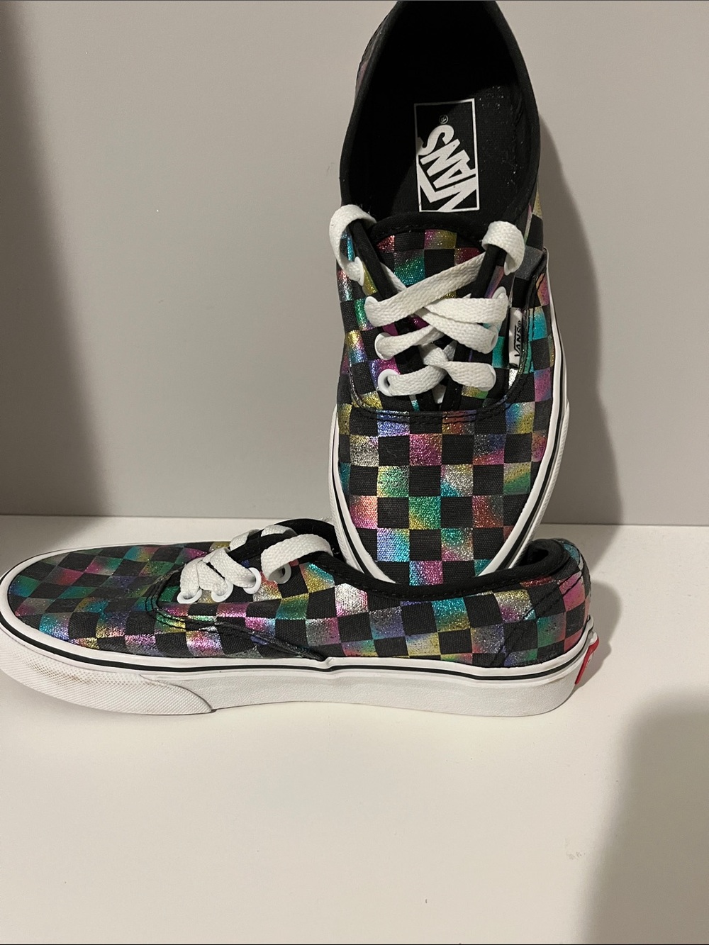 Vans Metallic Multi-Color Checkerboard Low-Top Sneakers